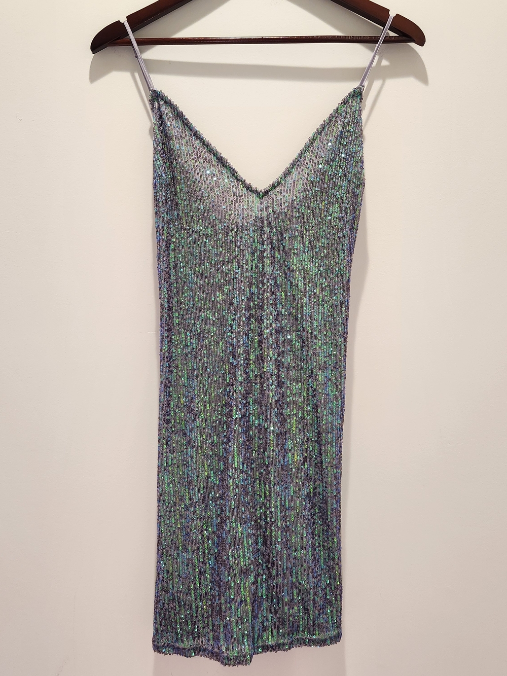 Victoria's Secret Mesh Top/Slip Dress with Iridescent Sequins XL